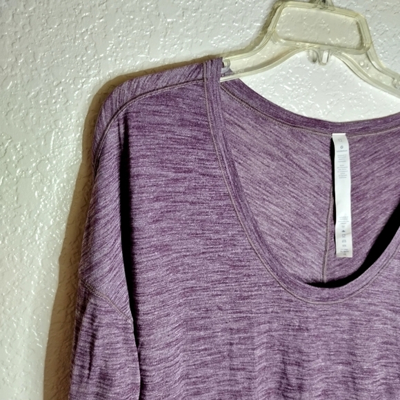 Lululemon deep crew neck long sleeve running shirt sz 12 - Picture 2 of 7